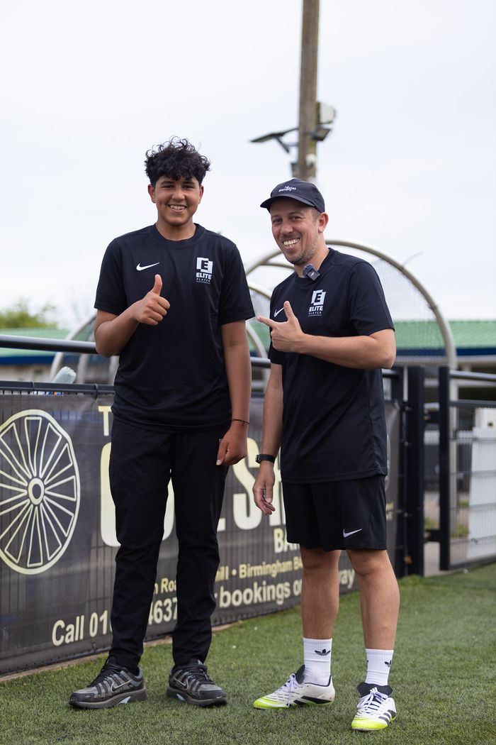 EPP coach Ben Royal with athlete in EPP kit at Alexander Stadium Birmingham